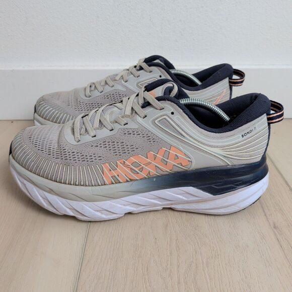 Hoka One One Shoes - Hoka One One Bondi 7 Shoes Womens 9 Lunar Rock Running Gray Sneakers Athleisure